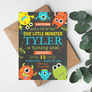 Monster 1st Birthday Party Invitation