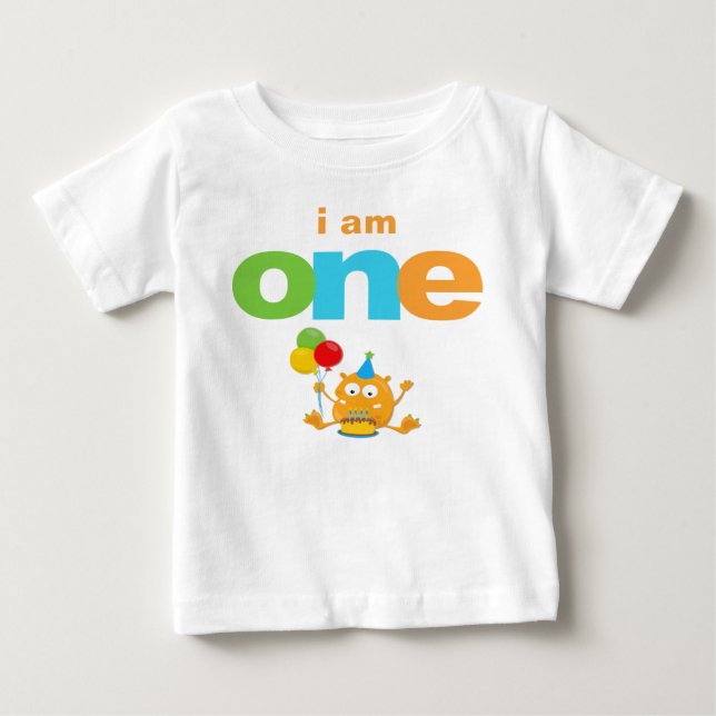 Monster 1st Birthday T-shirt Toddler Baby Kid (Front)