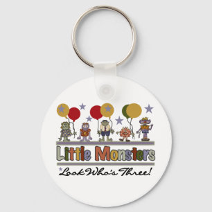 Monster 3rd Birthday Tshirts and Gifts Keychain