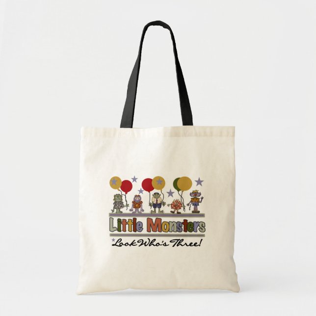 Monster 3rd Birthday Tshirts and Gifts Tote Bag (Front)