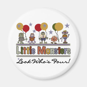 Monster 4th Birthday Tshirts and Gifts Magnet