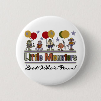 Monster 4th Birthday Tshirts and Gifts Pinback Button