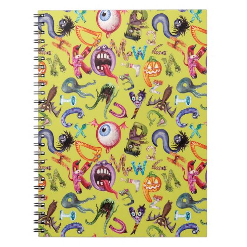 Monster alphabet kids pattern notebook