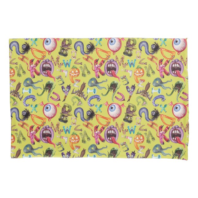 Monster alphabet kid's pattern Pillowcase (Front)