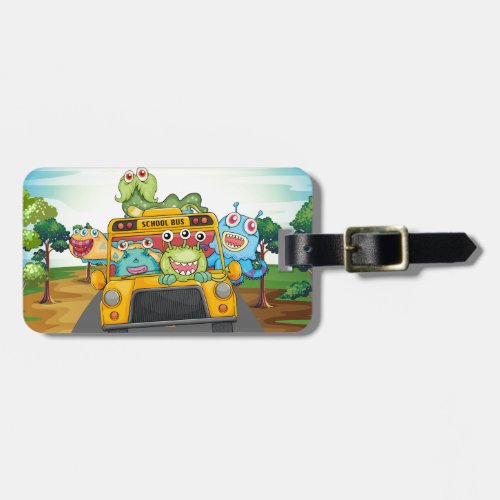 Monster and bus luggage tag