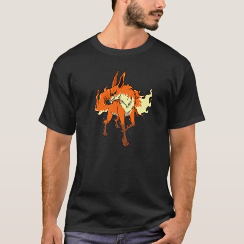 Monster animals  horror flame fox T_Shirt