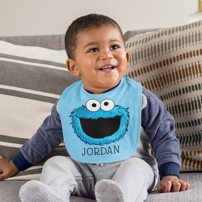 Monster at the End of this Story | Cookie Monster Baby Bib (Baby wearing bib)