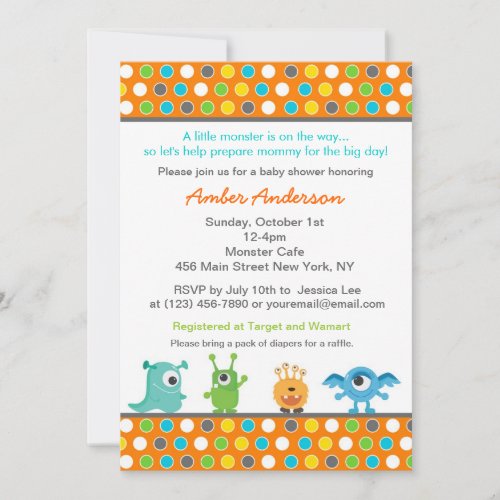 Monster Baby Shower Invitations