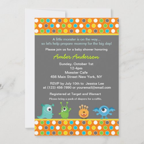 Monster Baby Shower Invitations