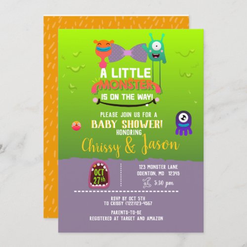 Monster Baby Shower _ Theyve Created a Monster Invitation