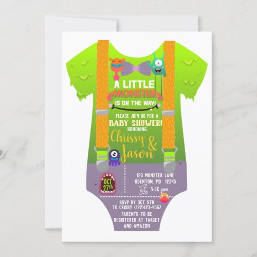 Monster Baby Shower _ Theyve Created a Monster Invitation