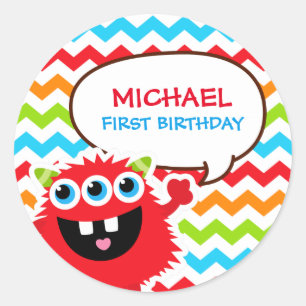 Monster Bash Birthday Party Classic Round Sticker