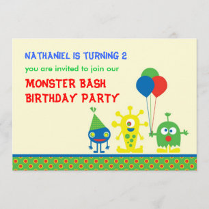 Monster Bash Birthday Party Invitation