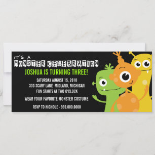 Monster Bash Birthday Party Invitations