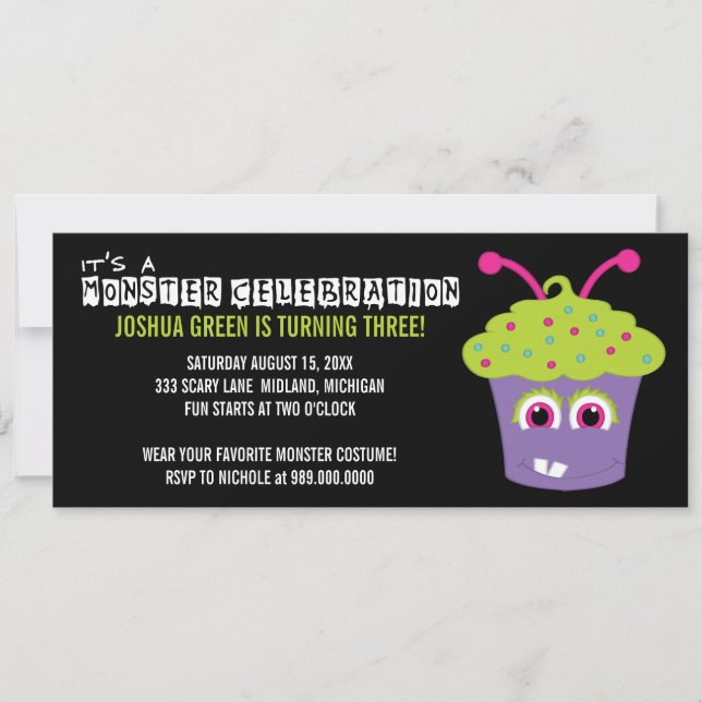 Monster Bash Birthday Party Invitations (Front)