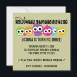 Monster Bash Birthday Party Invitations<br><div class="desc">This silly monster invitation is totally customizable by you - just change the template text to your child's party info and background colors to your liking and you're done! If you need help,  just click on the contact link above to send the designer a message.</div>