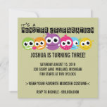 Monster Bash Birthday Party Invitations<br><div class="desc">This silly monster invitation is totally customizable by you - just change the template text to your child's party info and background colors to your liking and you're done! If you need help,  just click on the contact link above to send the designer a message.</div>