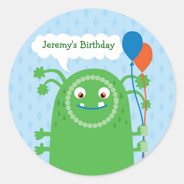 Monster Bash Favor Seal Sticker (Front)