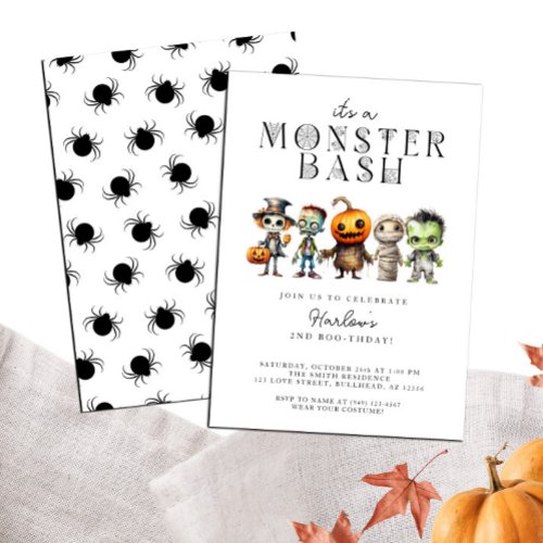 Monster Bash Frankenstein Halloween Party Invitation