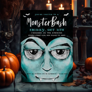 Monster Bash Fun Spooky Vampire Halloween Party Invitation