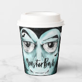 Monster Bash Fun Spooky Vampire Halloween Party Paper Cups (Front)