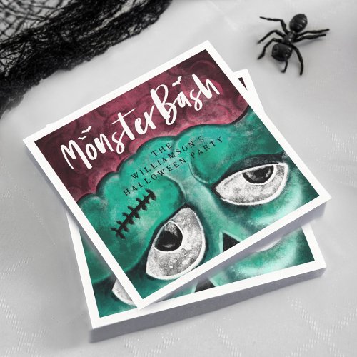 Monster Bash Fun Spooky Zombie Halloween Party Napkins