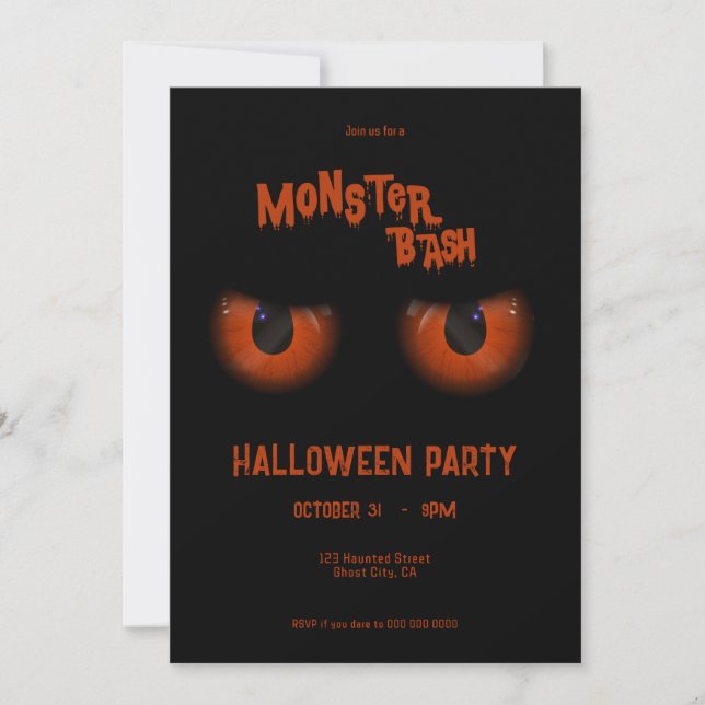 Monster Bash Halloween Invitation (Front)