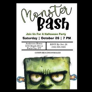 Monster Bash Halloween Party Invitation
