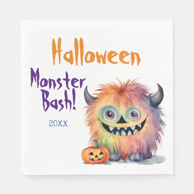 Monster Bash Halloween Party Napkins (Front)