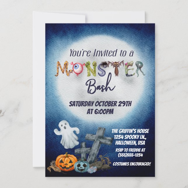 Monster Bash Invitation (Front)