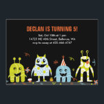 Monster Bash Kid's Birthday Party Invitation<br><div class="desc">A Kid's Birthday party Invitation featuring party monsters,  cupcake,  gift,  confetti</div>