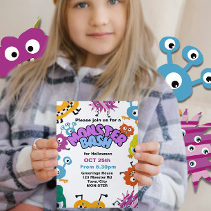 Monster Bash Kids Halloween party Childrens fun Invitation