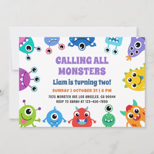 Monster Bash Party Invite
