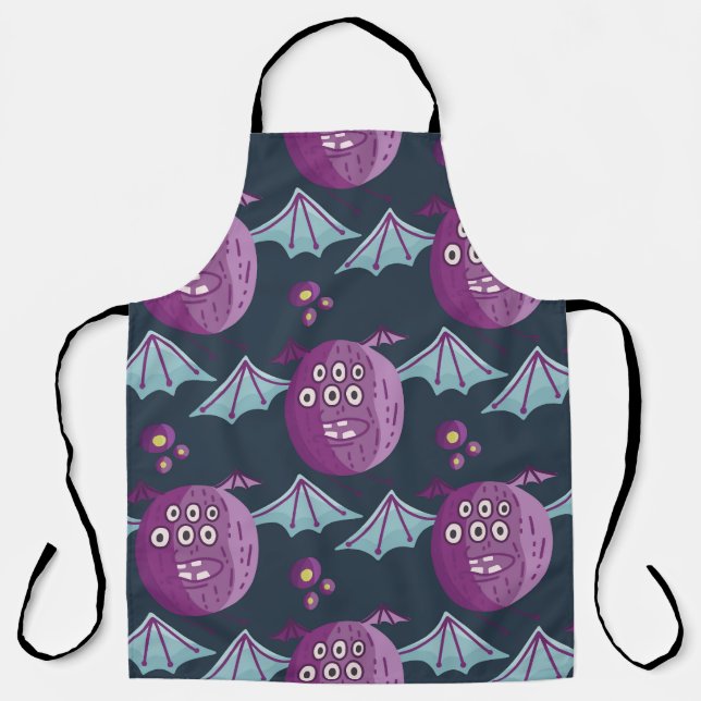 Monster Bats: Cute Cartoon Vintage Apron (Front)
