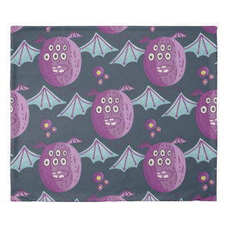 Monster Bats: Cute Cartoon Vintage Duvet Cover