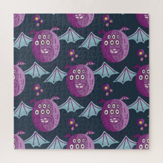 Monster Bats: Cute Cartoon Vintage Jigsaw Puzzle