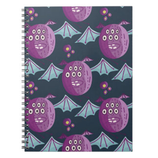 Monster Bats: Cute Cartoon Vintage Notebook