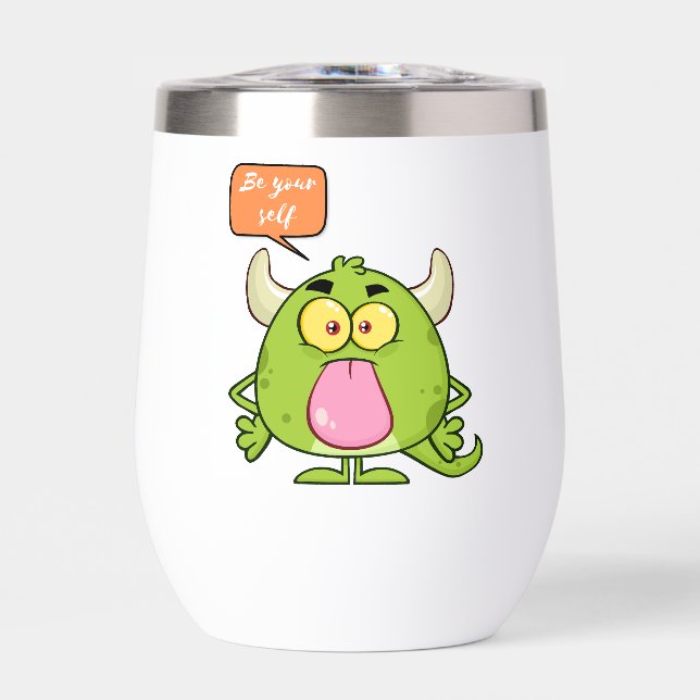 monster, be yourself thermal wine tumbler (Front)