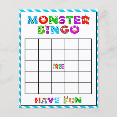 Monster bingo _ baby shower game