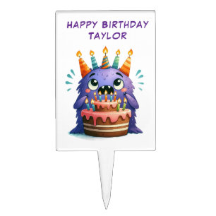 Monster Birthday Custom Name Cake Topper