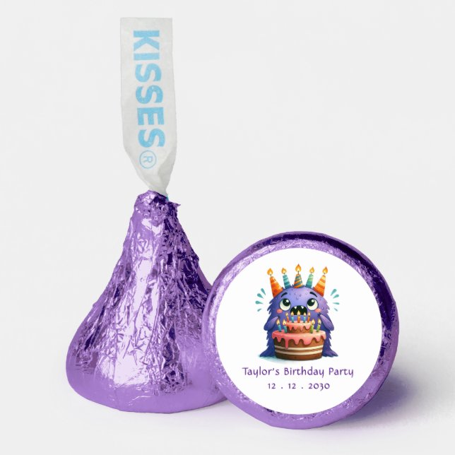 Monster Birthday Custom Name  Hershey®'s Kisses® (Front)