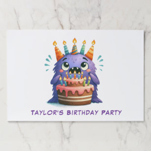 Monster Birthday Custom Name Paper Placemat