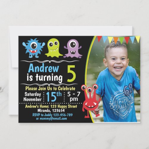 Monster birthday invitationCute moster invite