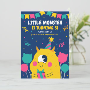 Monster birthday Invitation,Halloween Birthday Invitation