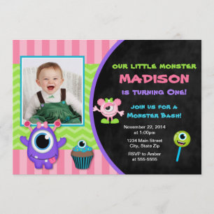 Monster Birthday Invitation Monster Girl Invite