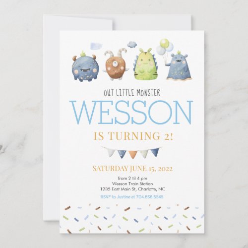 Monster Birthday Invitation Our little Monster Invitation