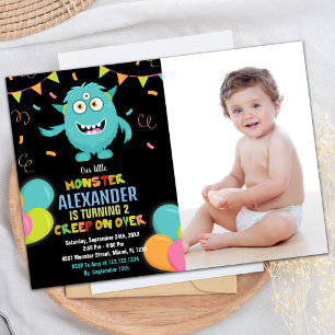 Monster Birthday Invitations Ballons photo