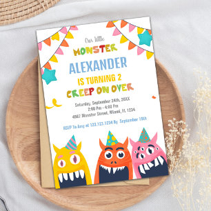 Monster Birthday Invitations Colour Flags