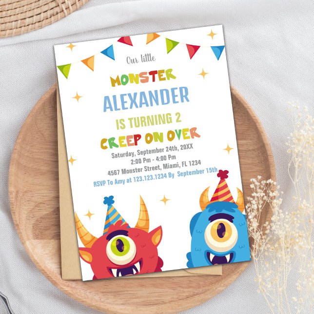 Monster Birthday Invitations Colour Flags (Monster Birthday Invitations Colour Flags)