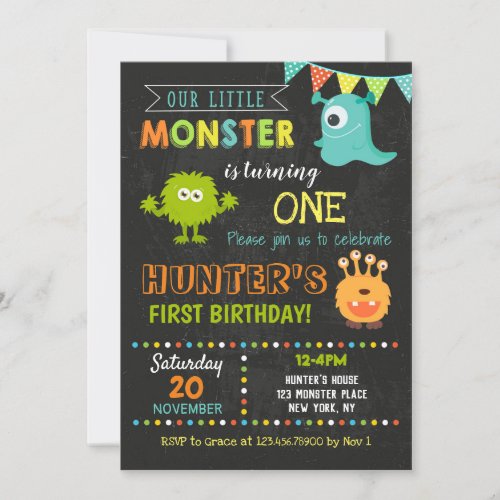 Monster Birthday Invitations _ Little Monster